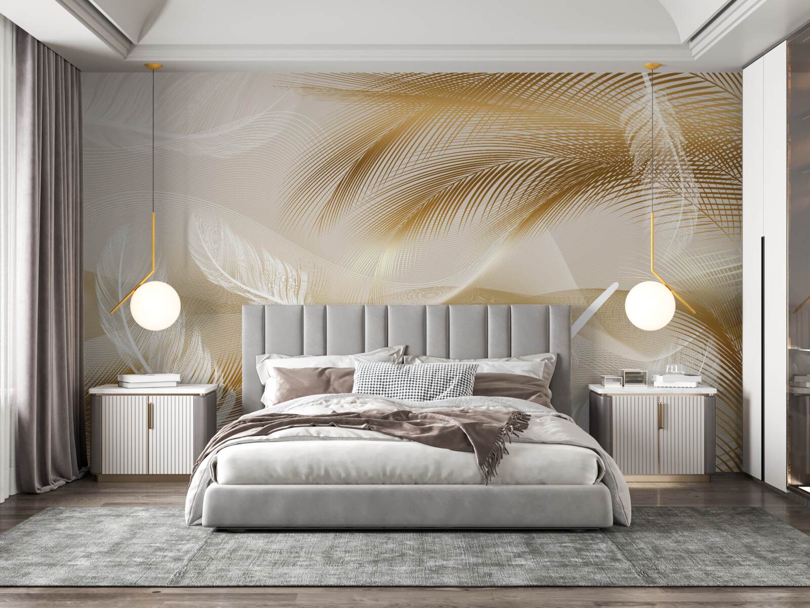 Fotobehang verguld verenkleed