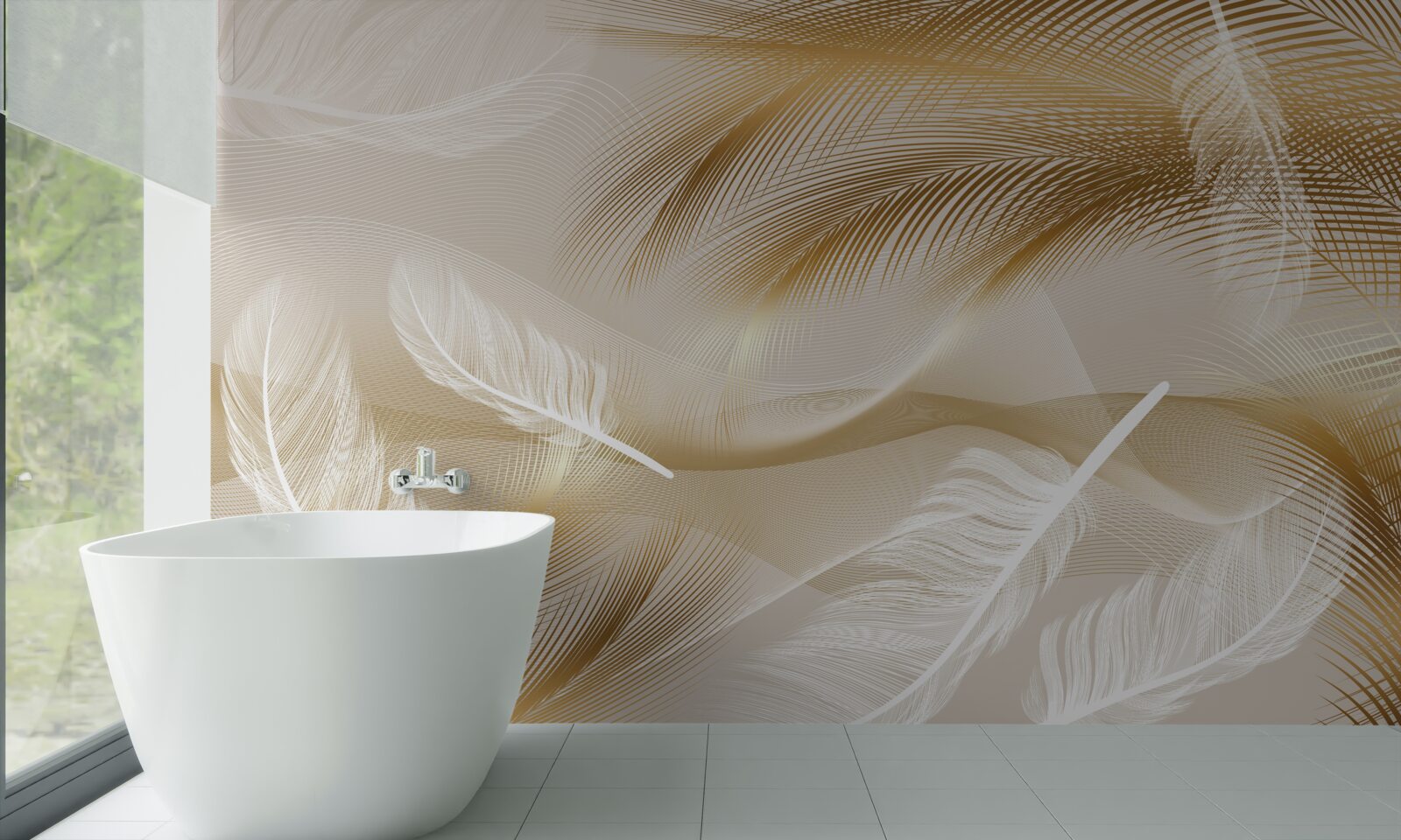 Fotobehang verguld verenkleed