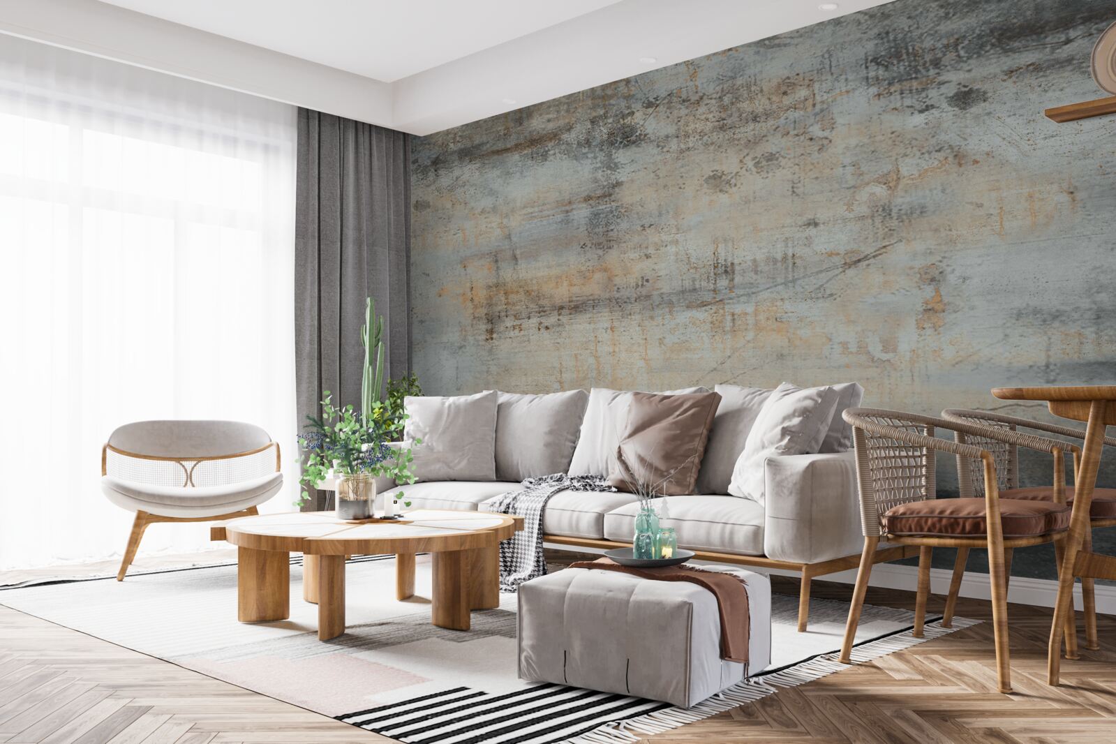 Fotobehang Muur gedecoreerd in vintage stijl