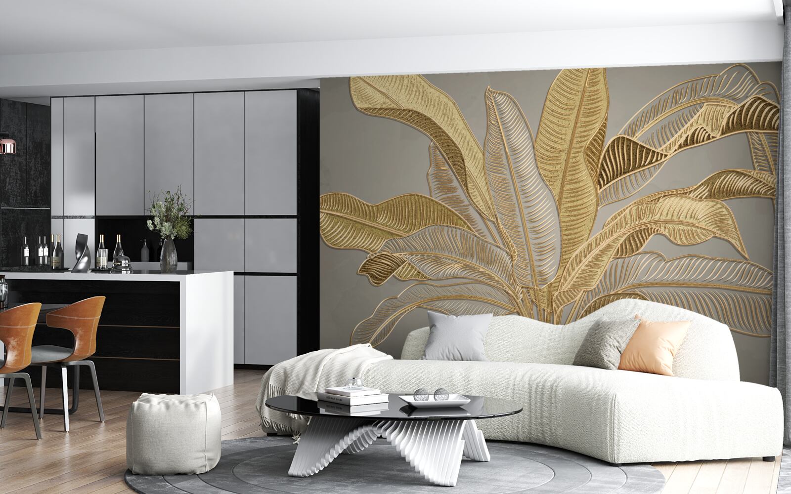 Fotobehang gouden palm