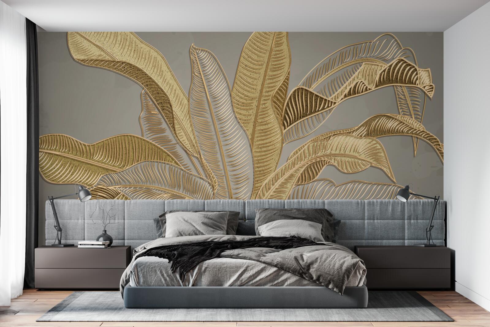 Fotobehang gouden palm