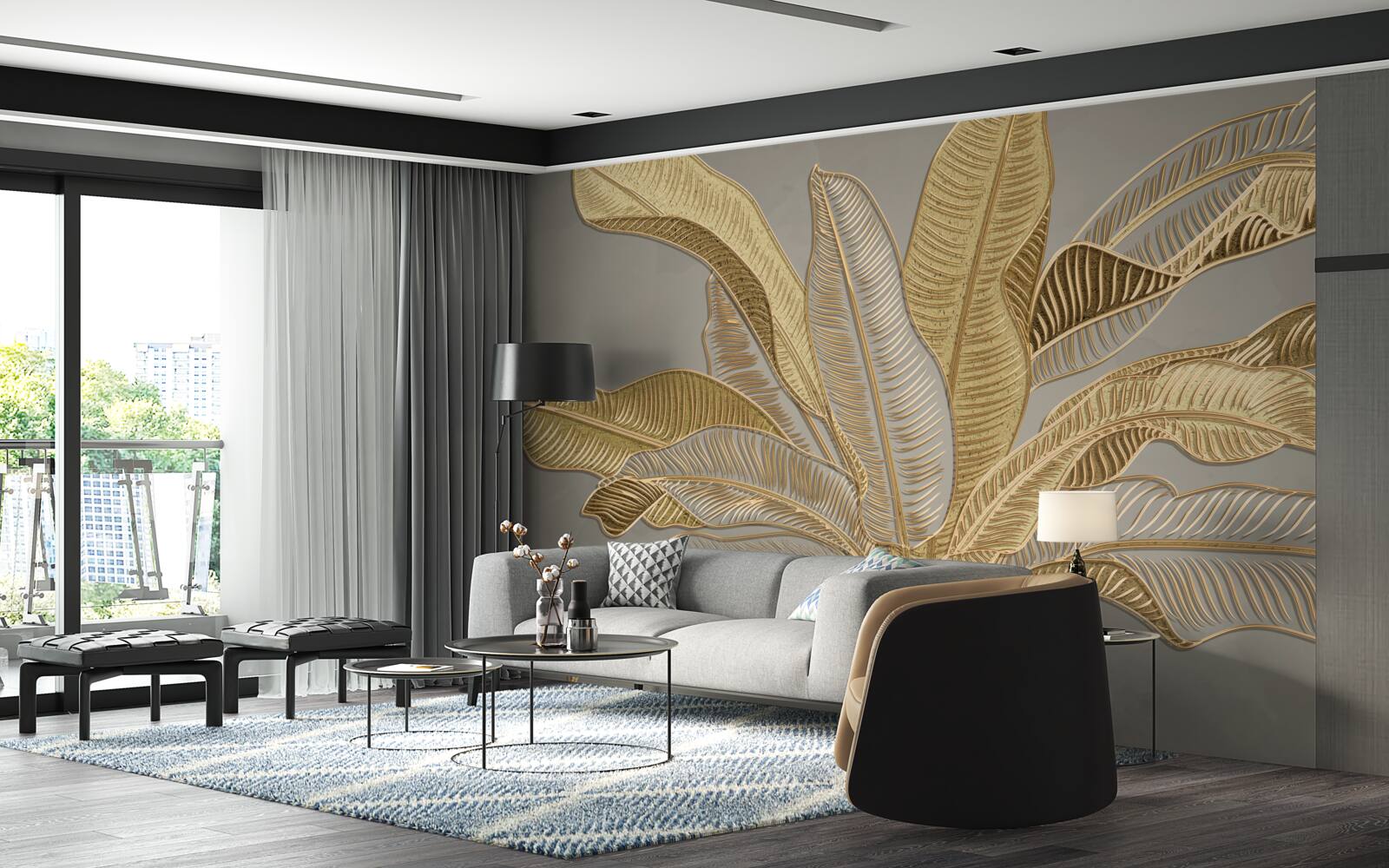 Fotobehang gouden palm