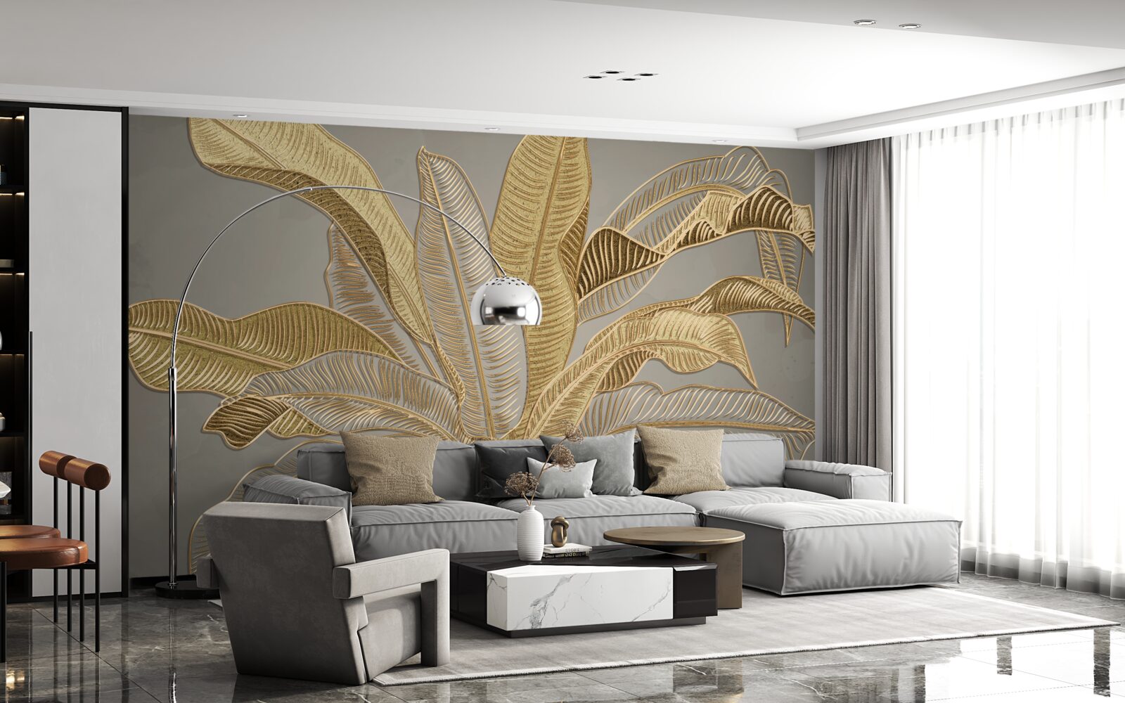 Fotobehang gouden palm