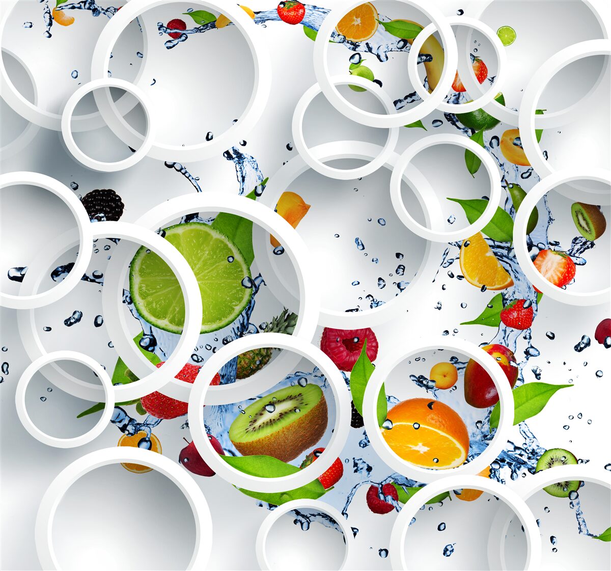 Fotobehang wielen en fruit