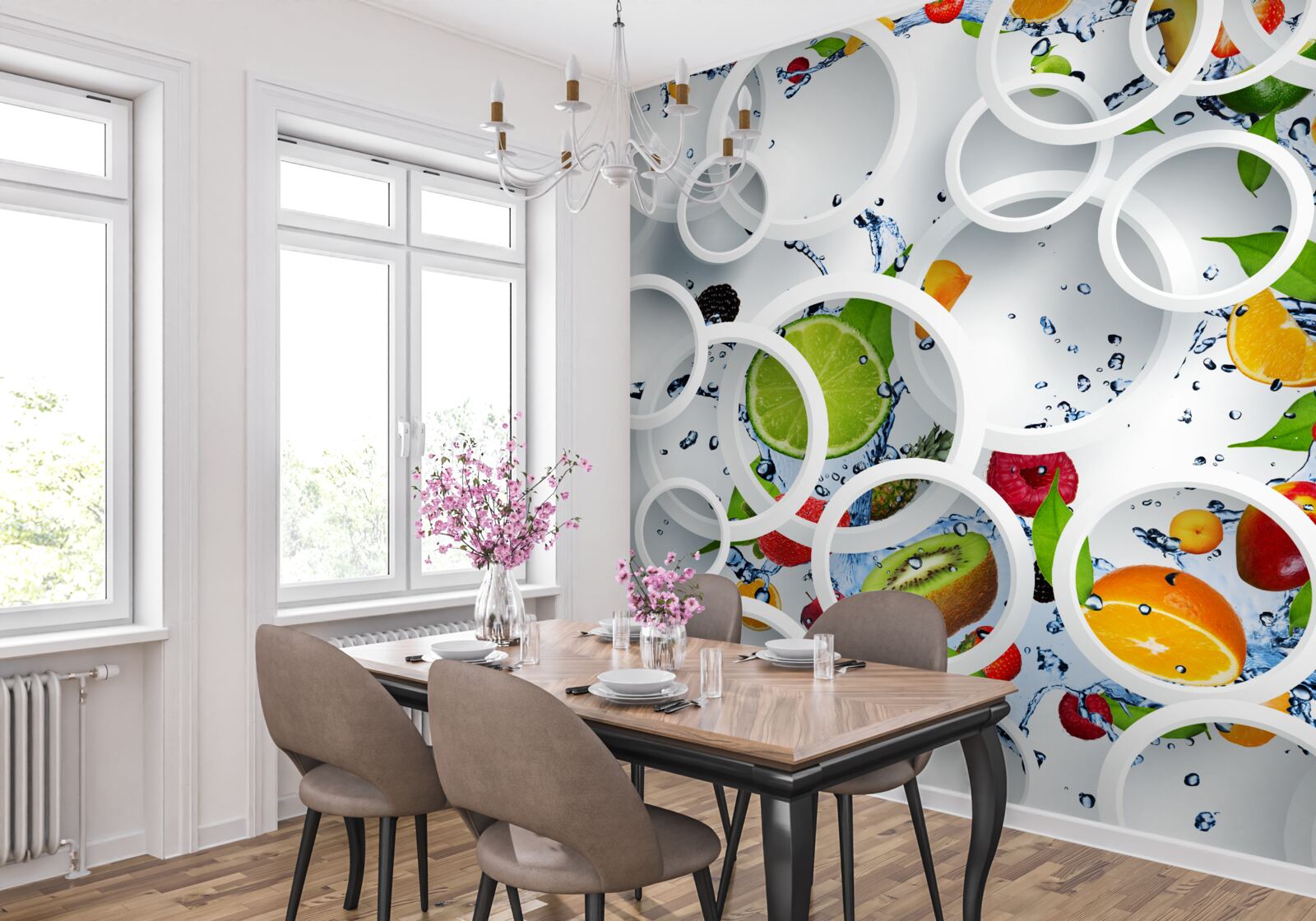 Fotobehang wielen en fruit