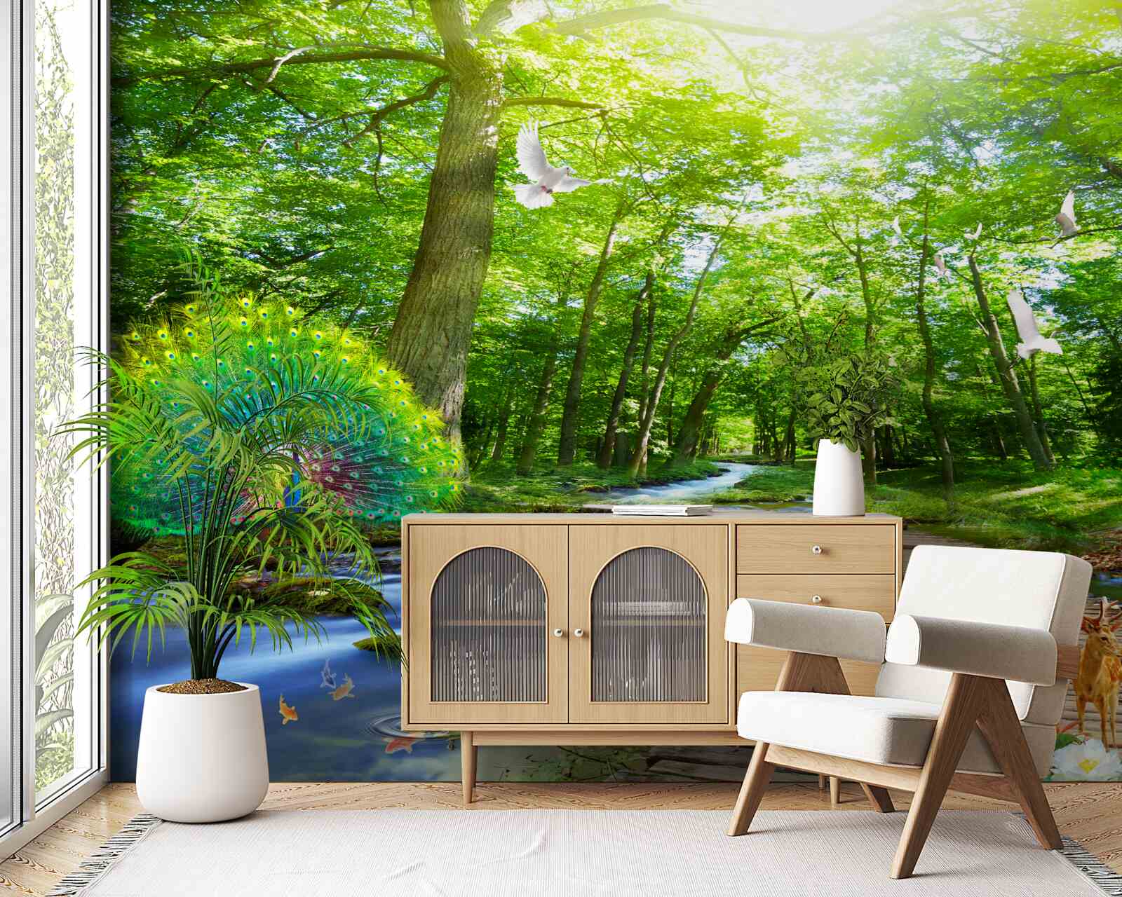 Fotobehang boswezens