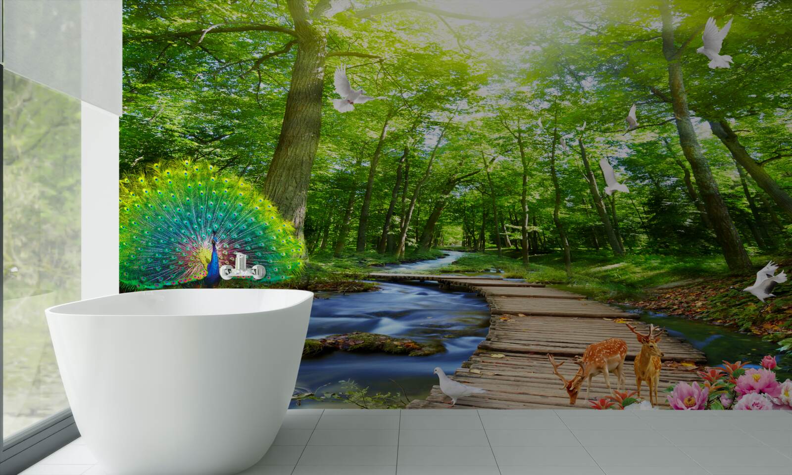 Fotobehang boswezens