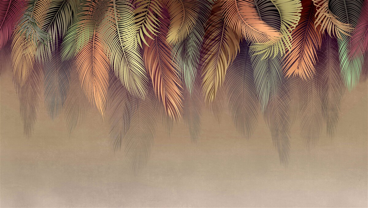 Fotobehang behang gebonden met roze veer