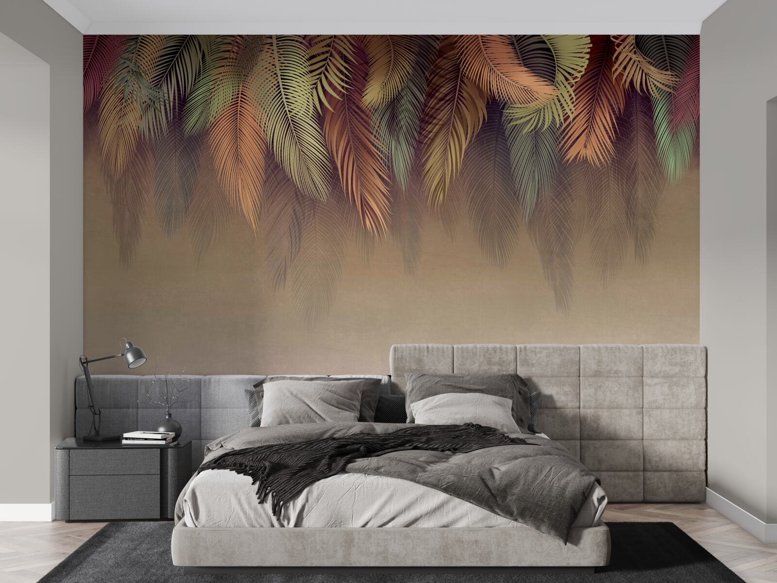 Fotobehang behang gebonden met roze veer