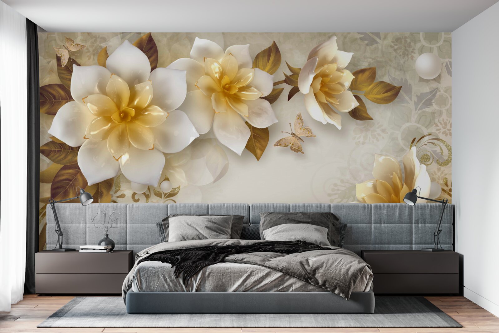 Fotobehang porseleinen bloemen