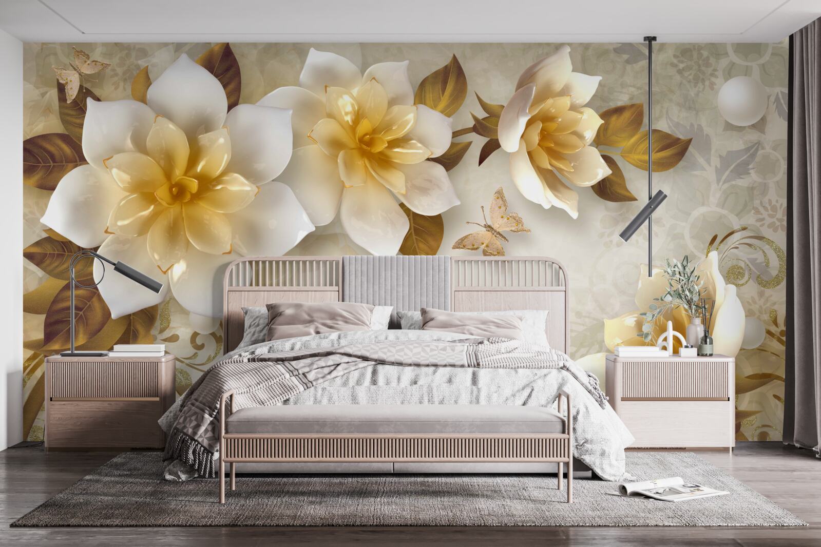 Fotobehang porseleinen bloemen