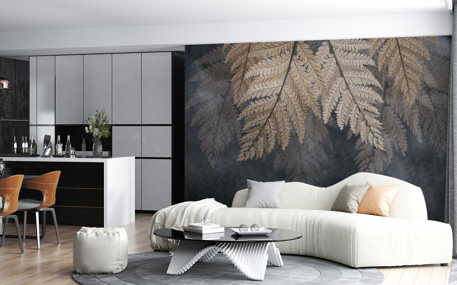 Fotobehang varenbladeren