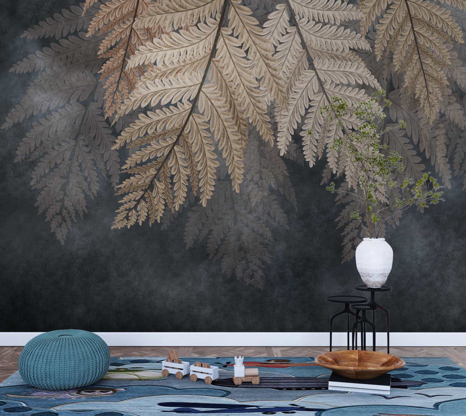 Fotobehang varenbladeren