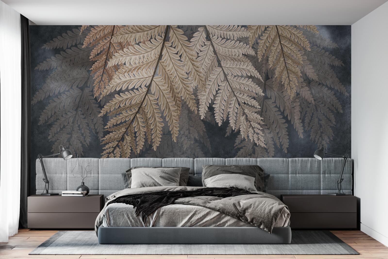 Fotobehang varenbladeren