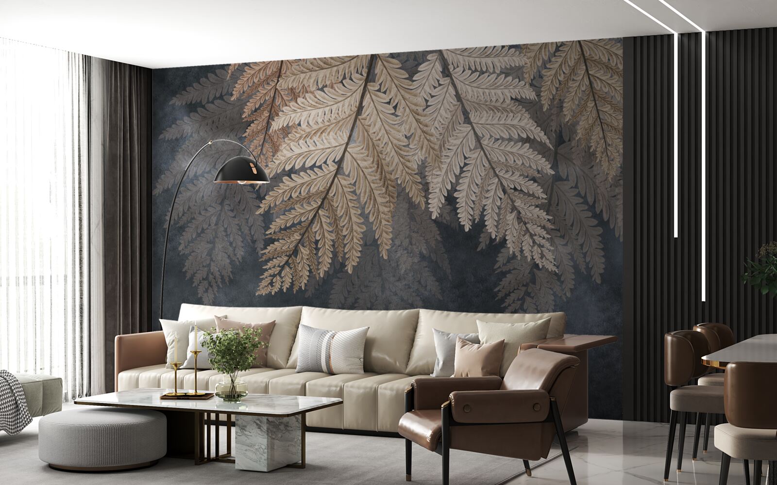 Fotobehang varenbladeren