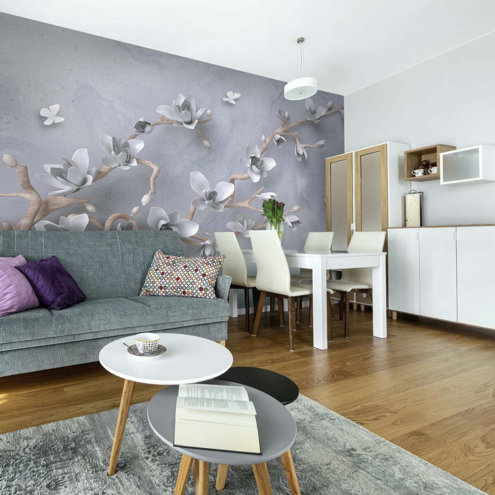 Fotobehang tak versierd met knoppen