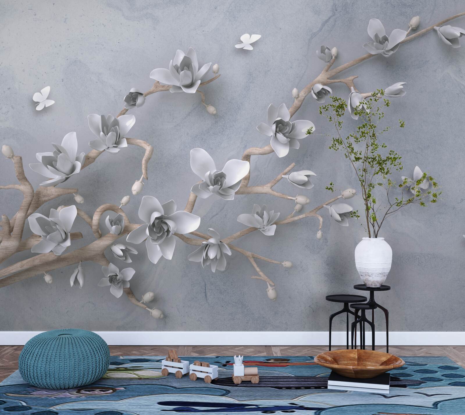 Fotobehang tak versierd met knoppen