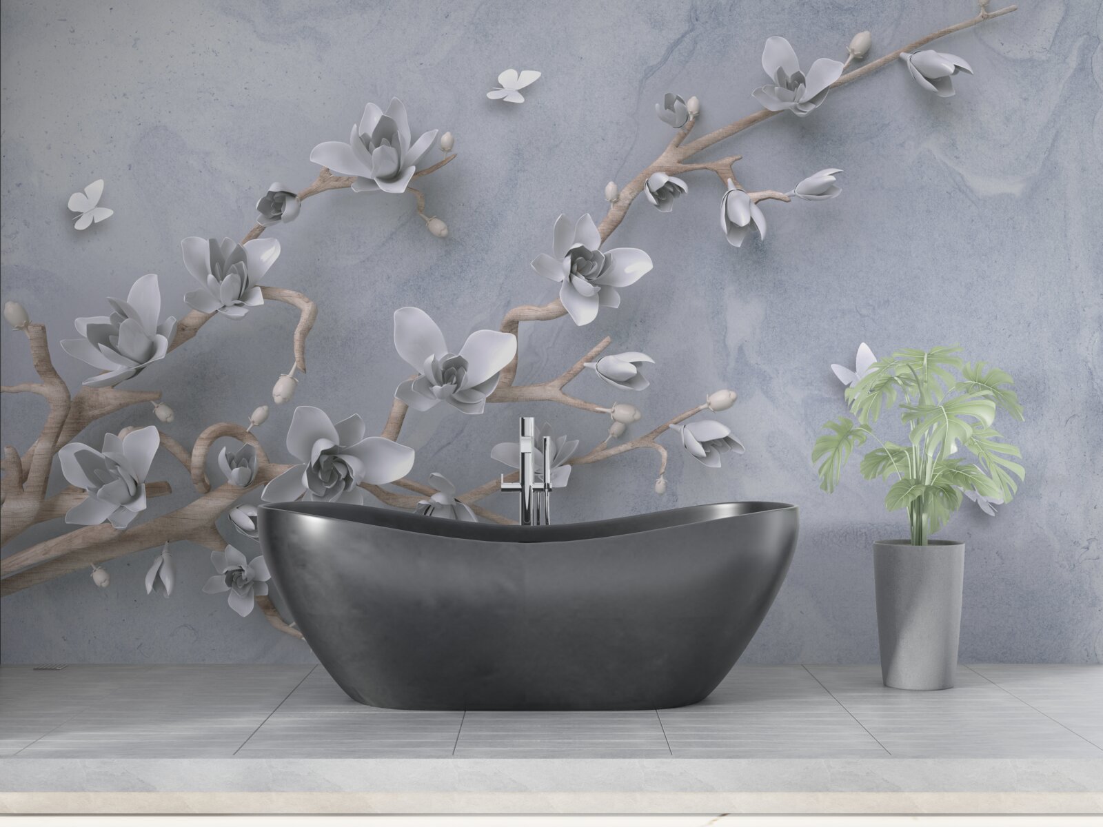 Fotobehang tak versierd met knoppen