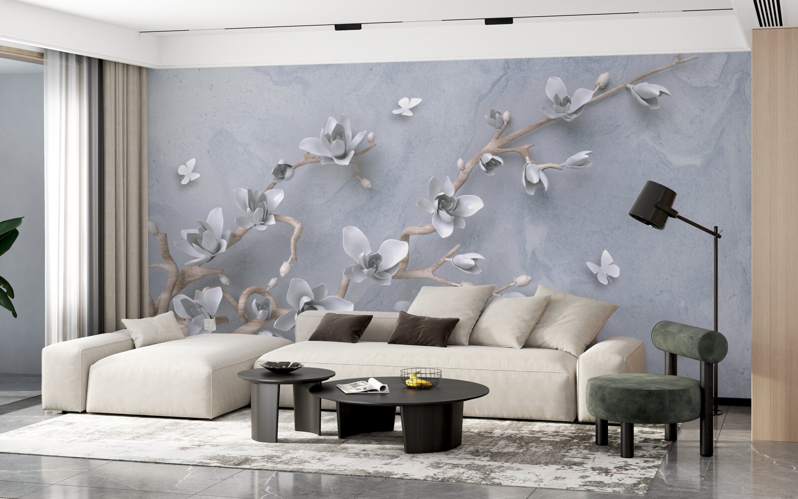 Fotobehang tak versierd met knoppen