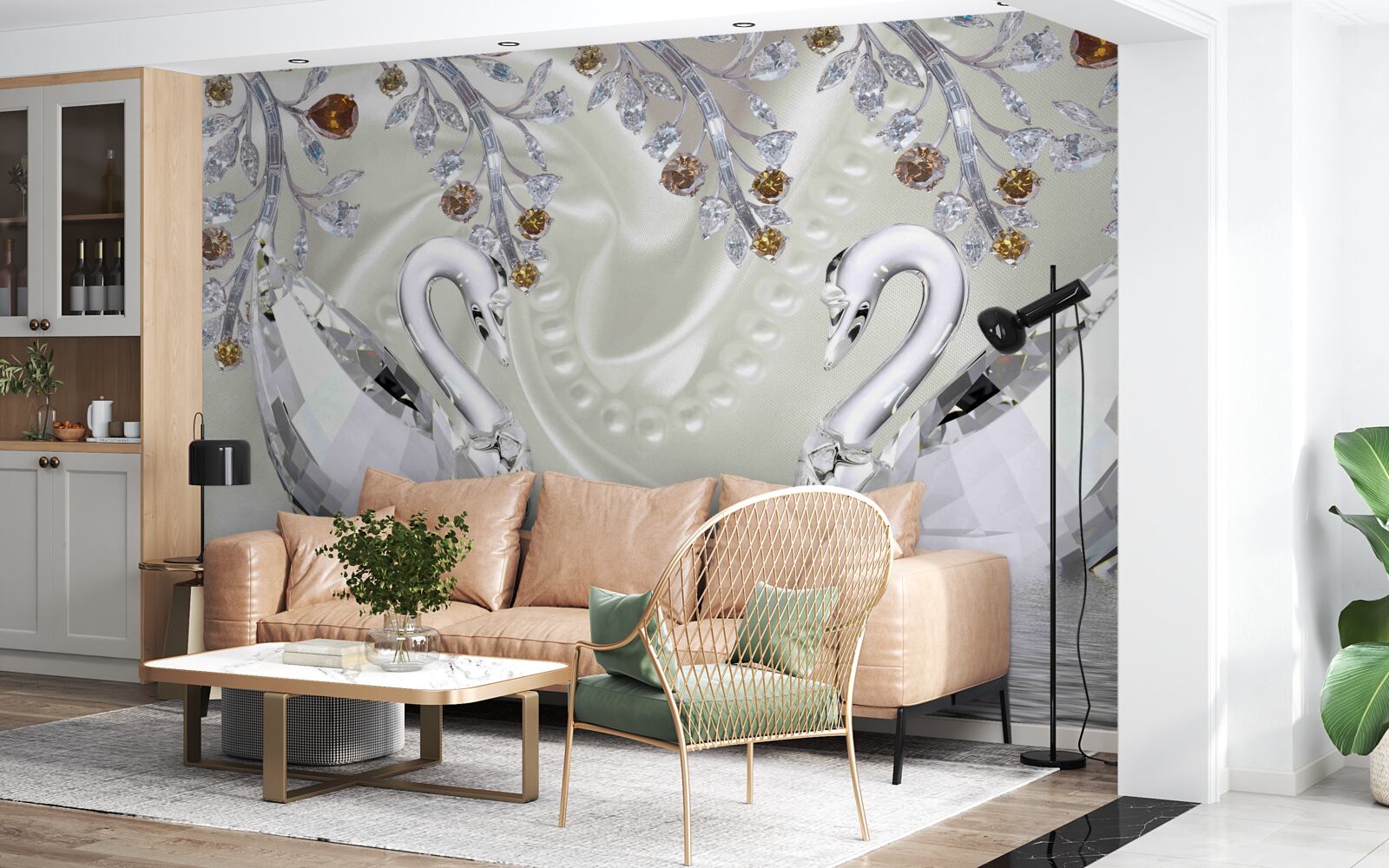 Fotobehang Zwanen van glas