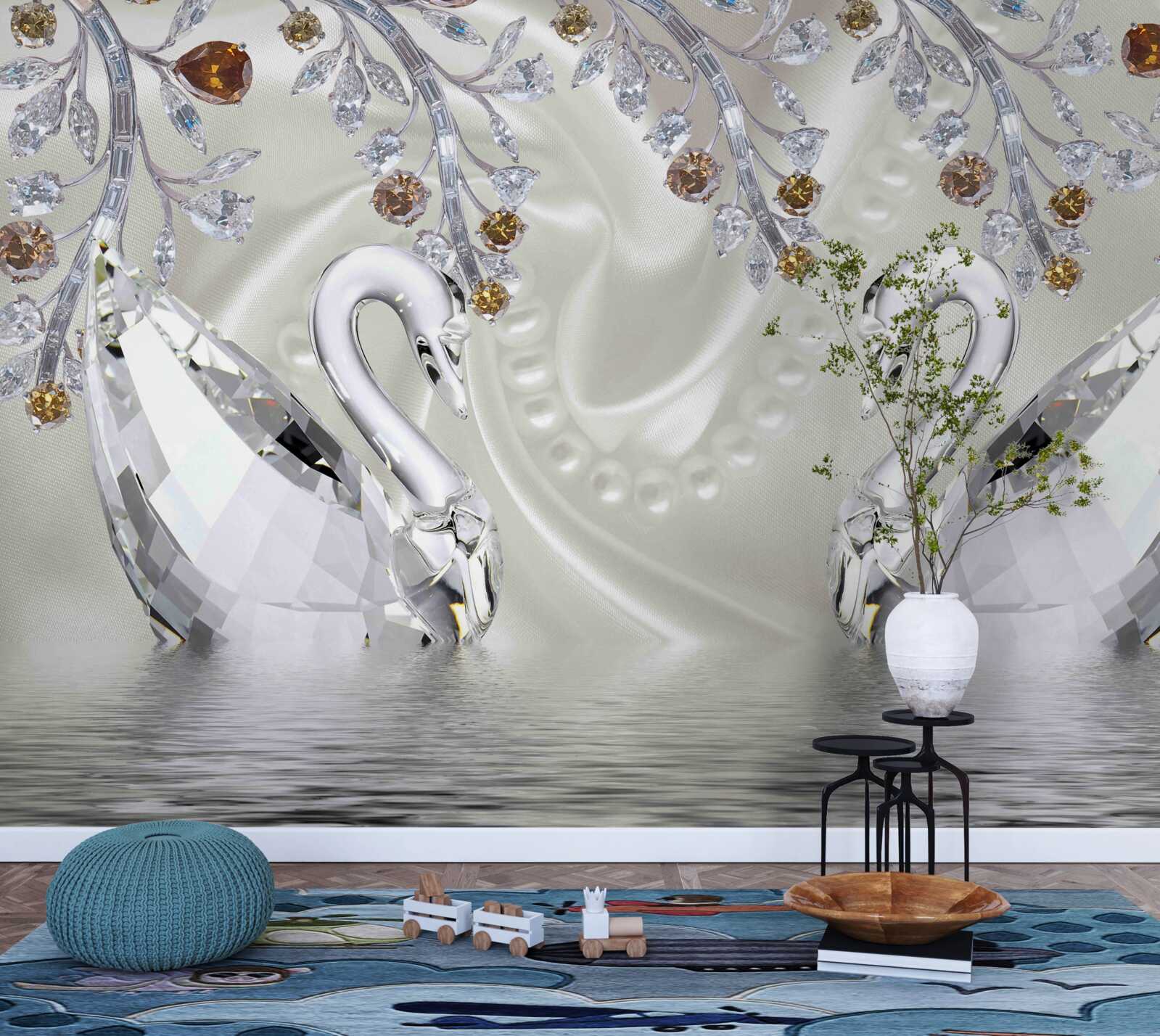 Fotobehang Zwanen van glas