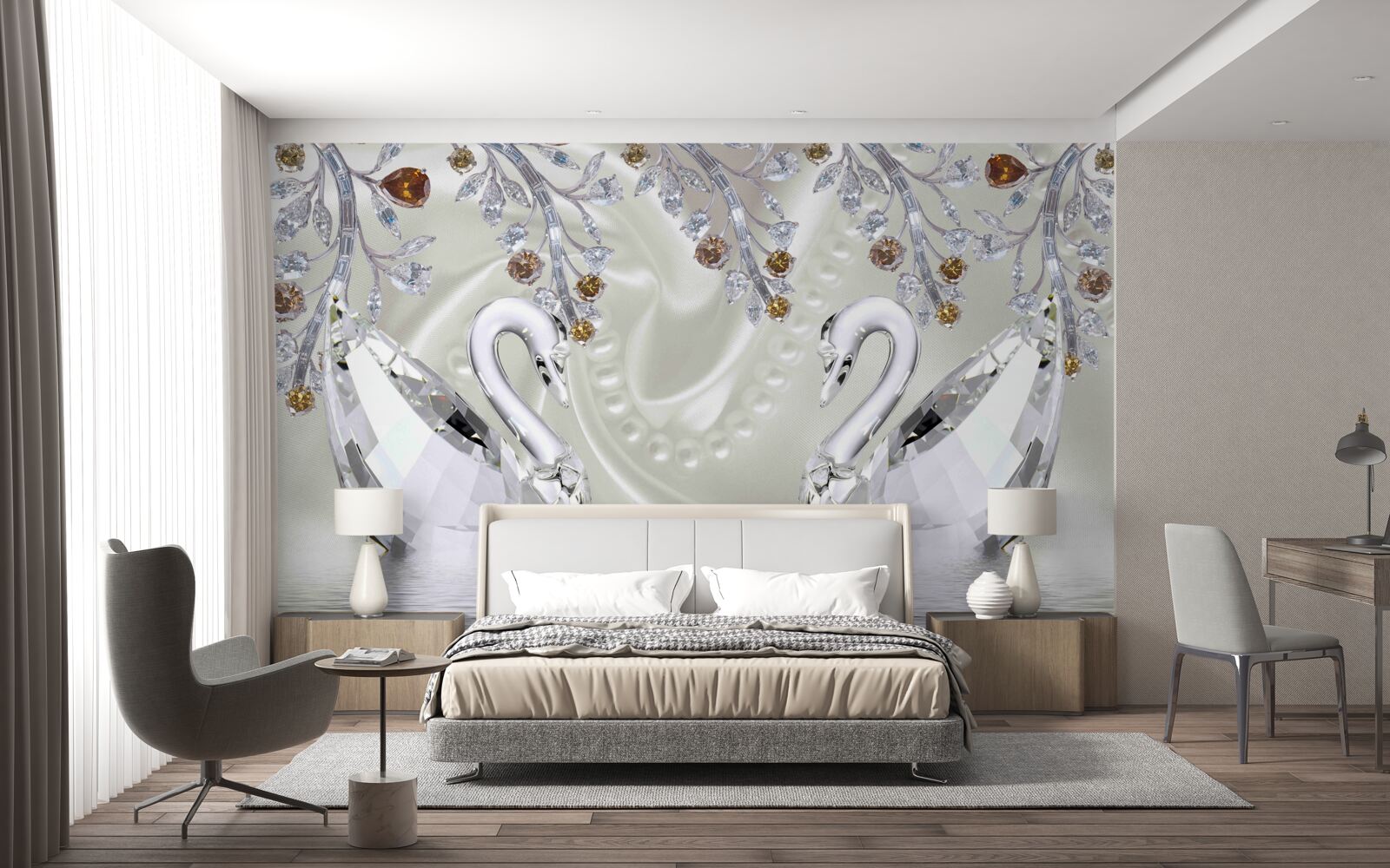 Fotobehang Zwanen van glas