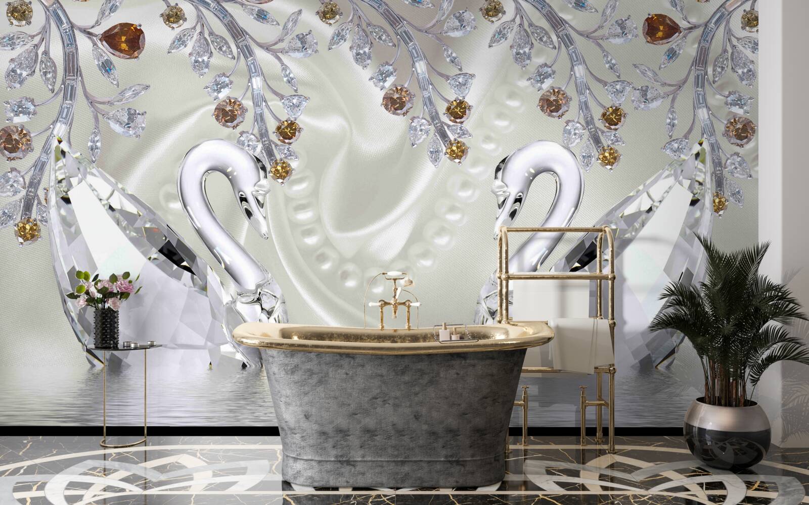 Fotobehang Zwanen van glas