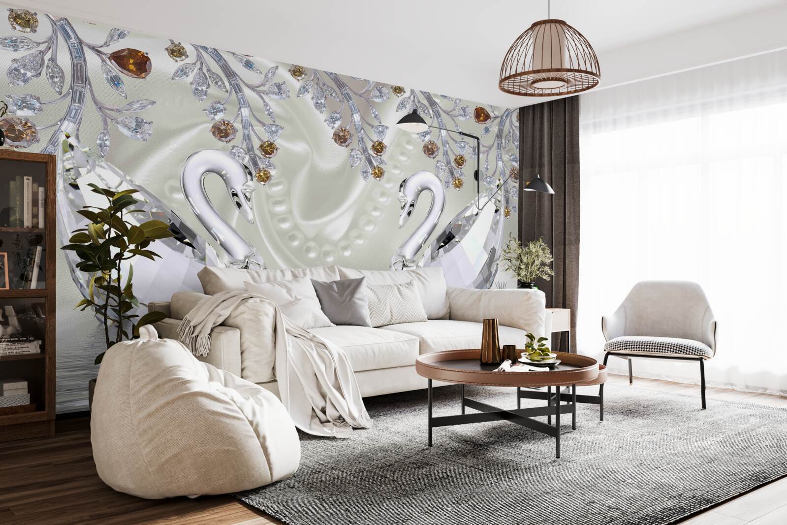 Fotobehang Zwanen van glas