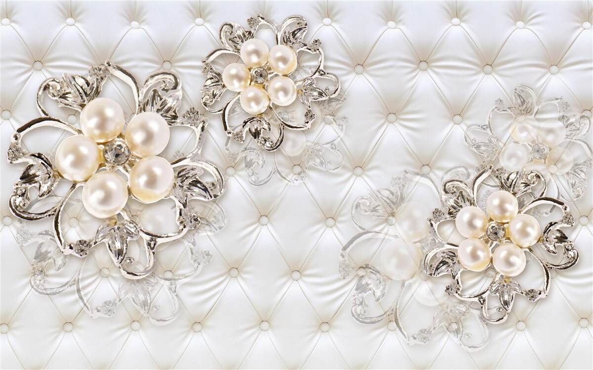 Fotobehang bekleding met bloemmotief