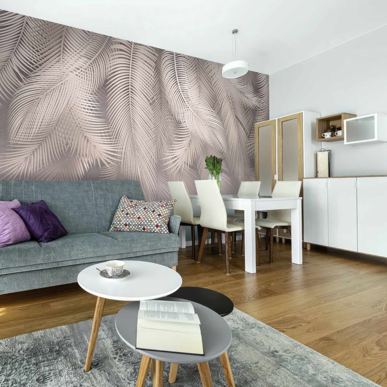 Fotobehang behang, pen en roze kleur