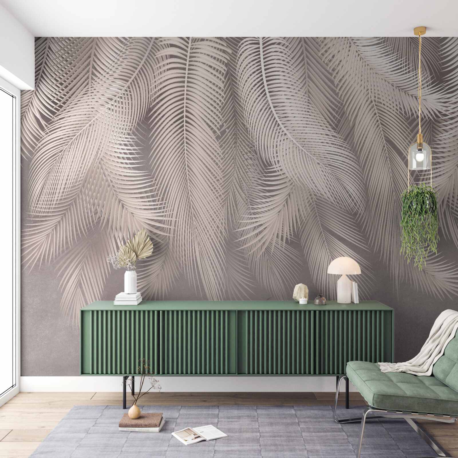 Fotobehang behang, pen en roze kleur