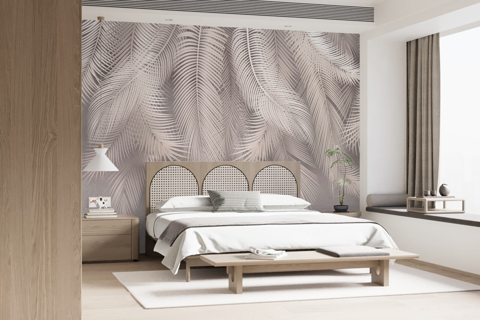 Fotobehang behang, pen en roze kleur