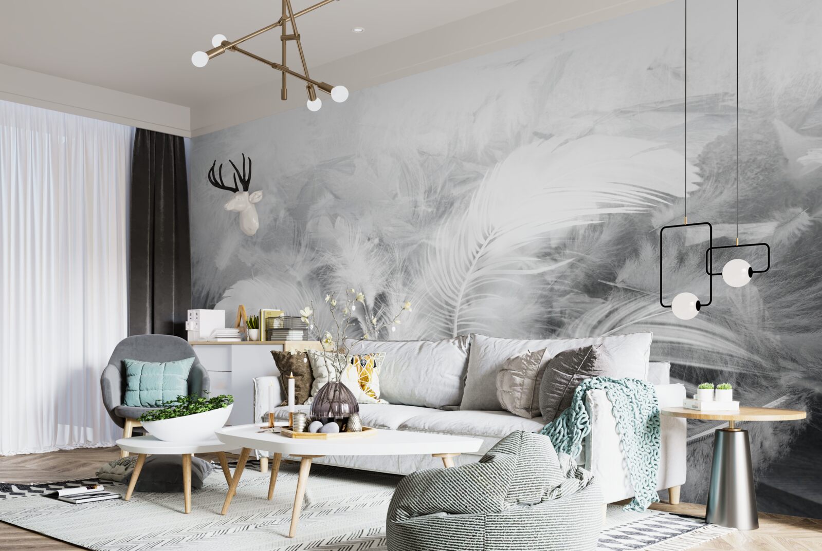 Fotobehang moderne joysticks voor vliegtuigen