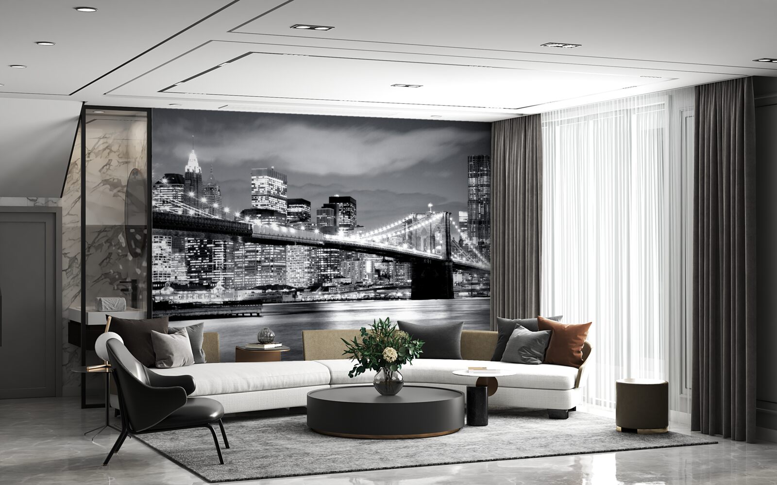 Fotobehang new york in zwart-wit