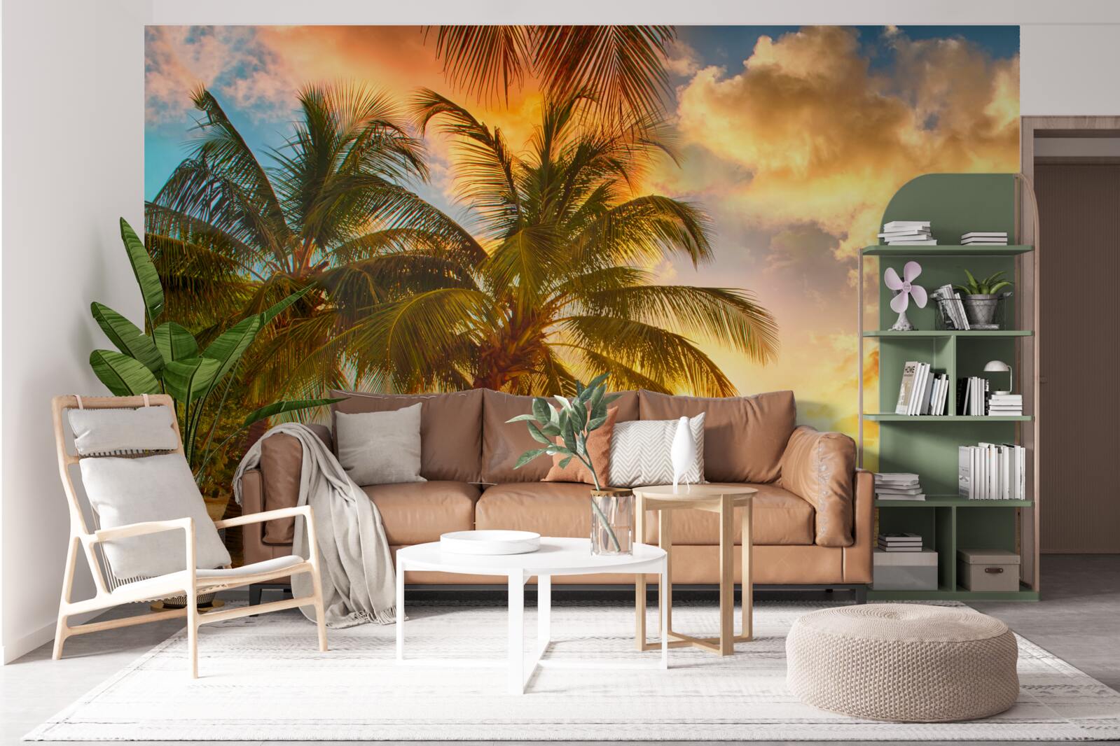 Fotobehang de zon gaat onder boven de oceaan