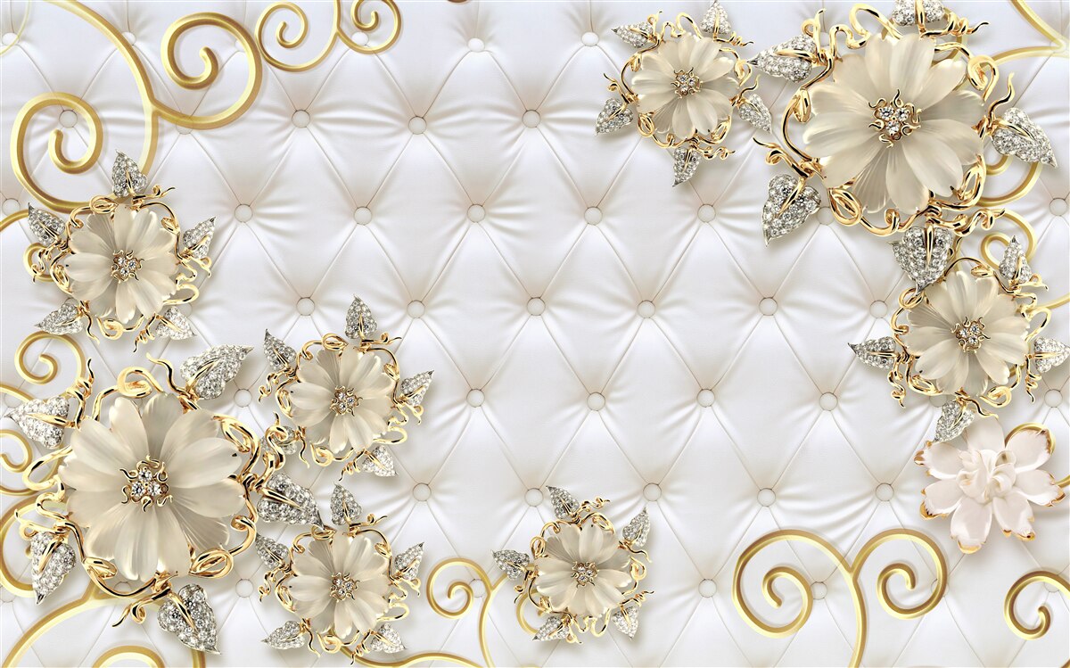 Fotobehang prachtige gouden bloemen