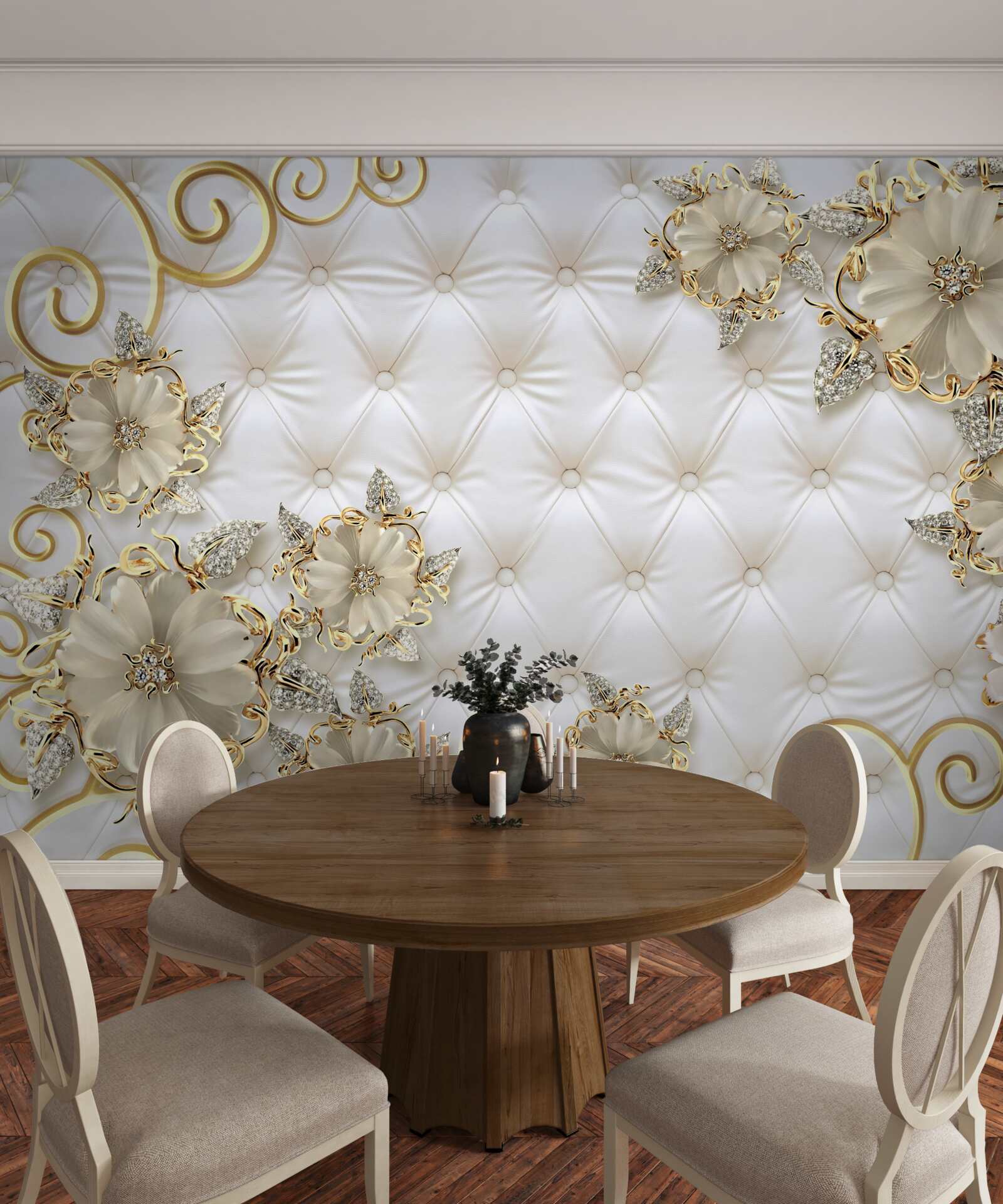 Fotobehang prachtige gouden bloemen