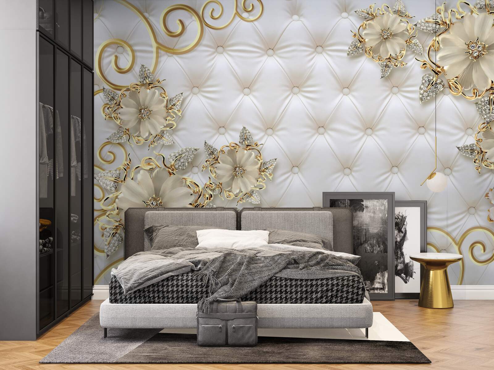 Fotobehang prachtige gouden bloemen