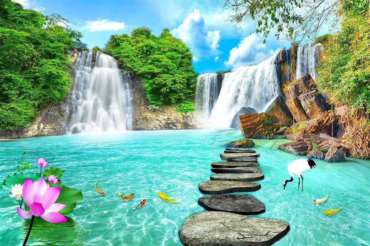 Fotobehang boswaterval