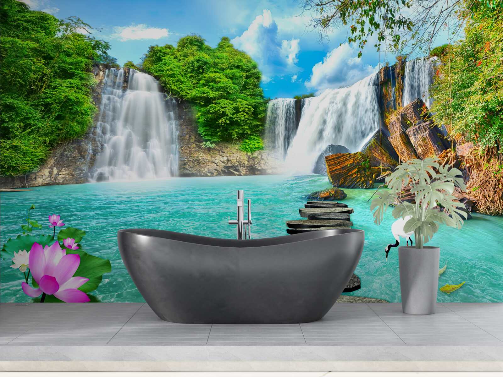 Fotobehang boswaterval