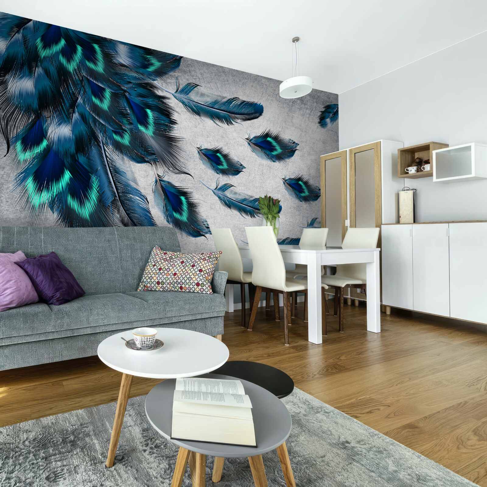 Fotobehang groene pluimen