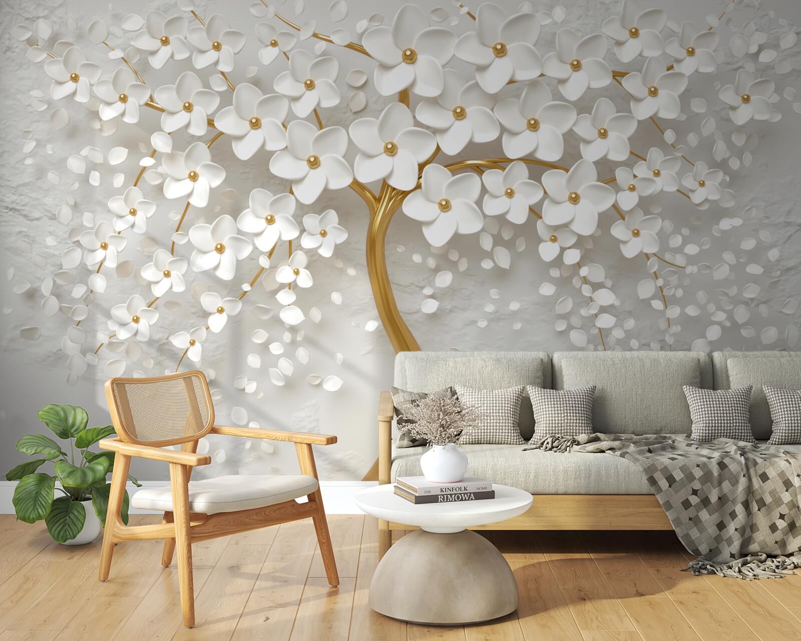 Fotobehang witte boom