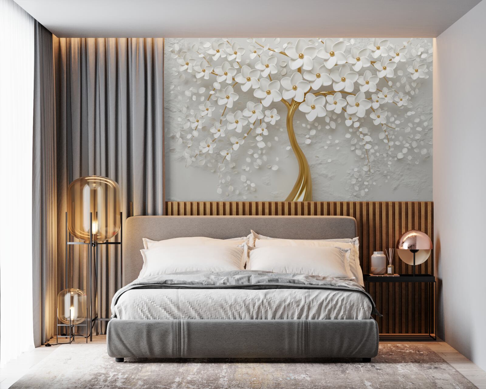 Fotobehang witte boom