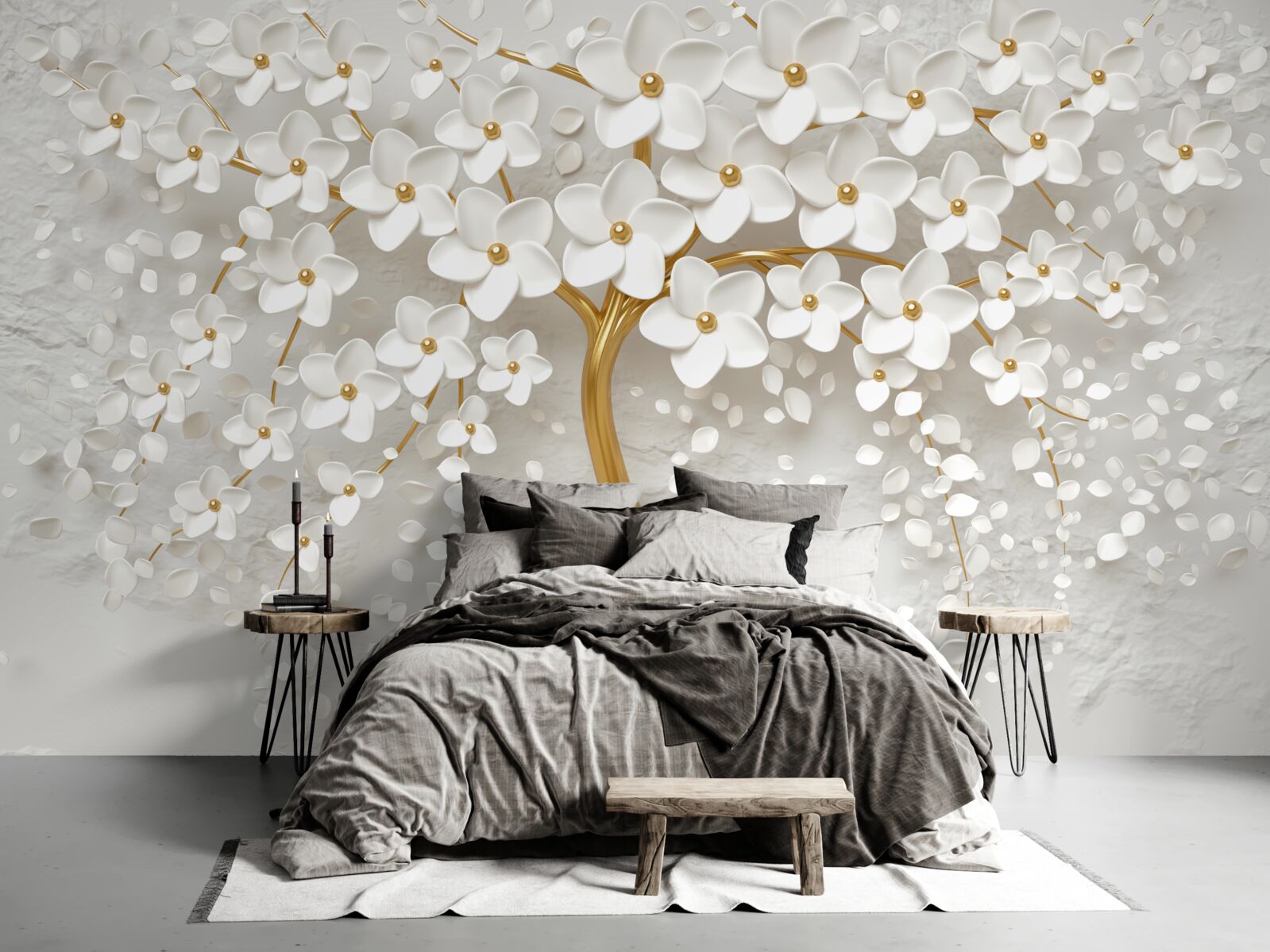 Fotobehang witte boom