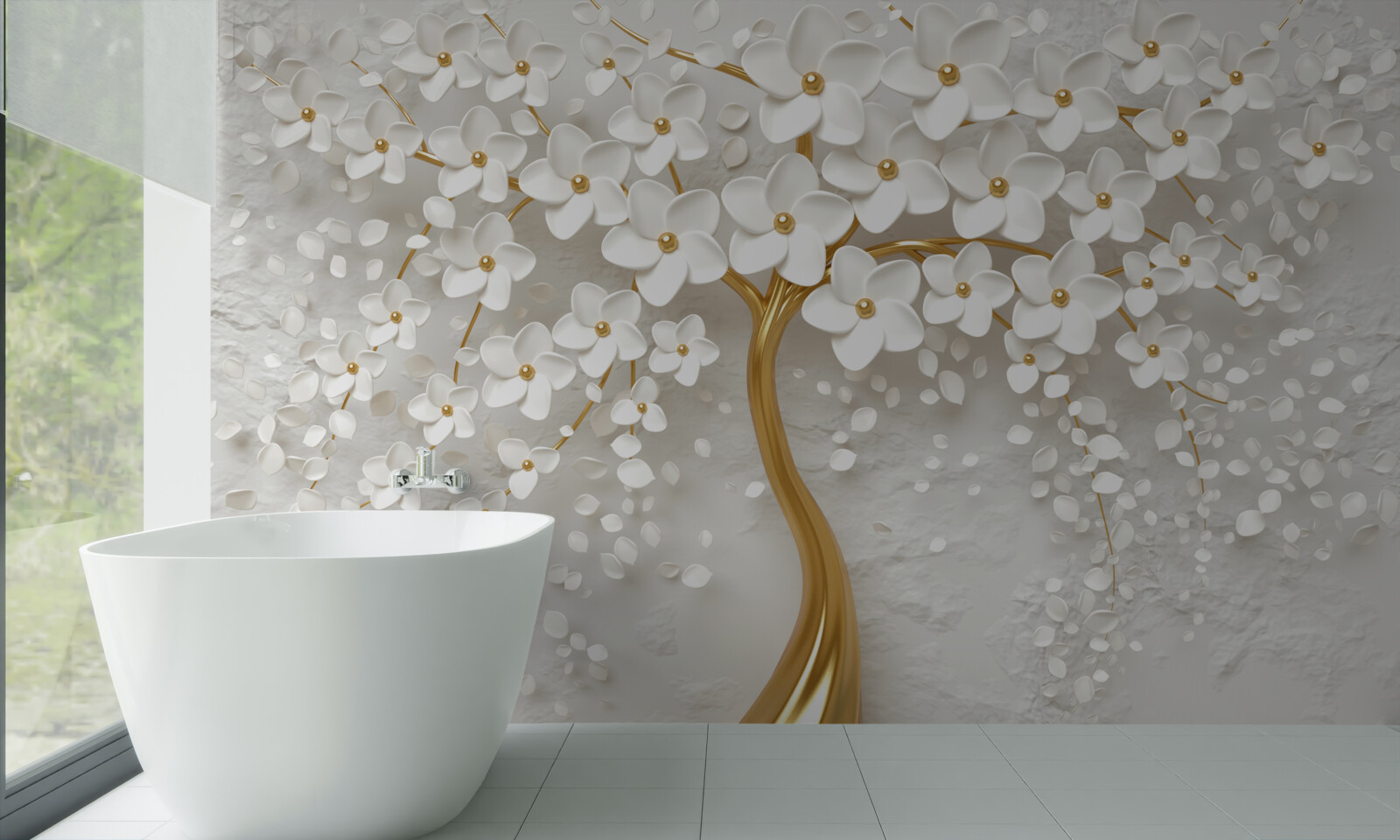 Fotobehang witte boom