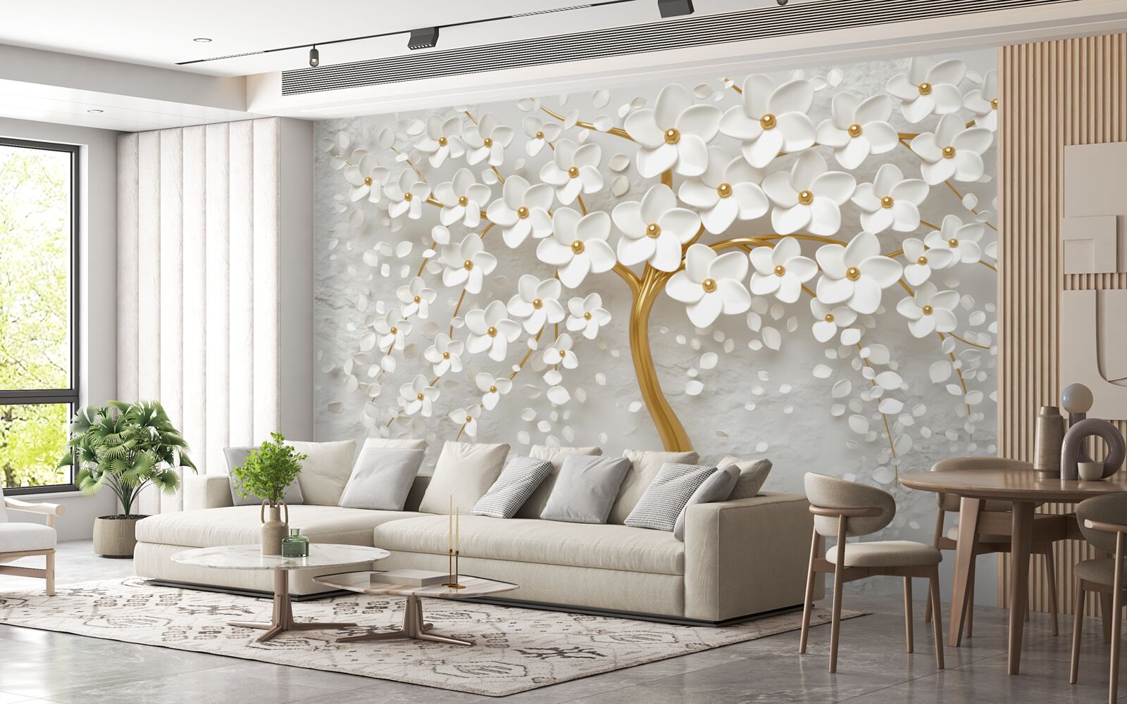 Fotobehang witte boom