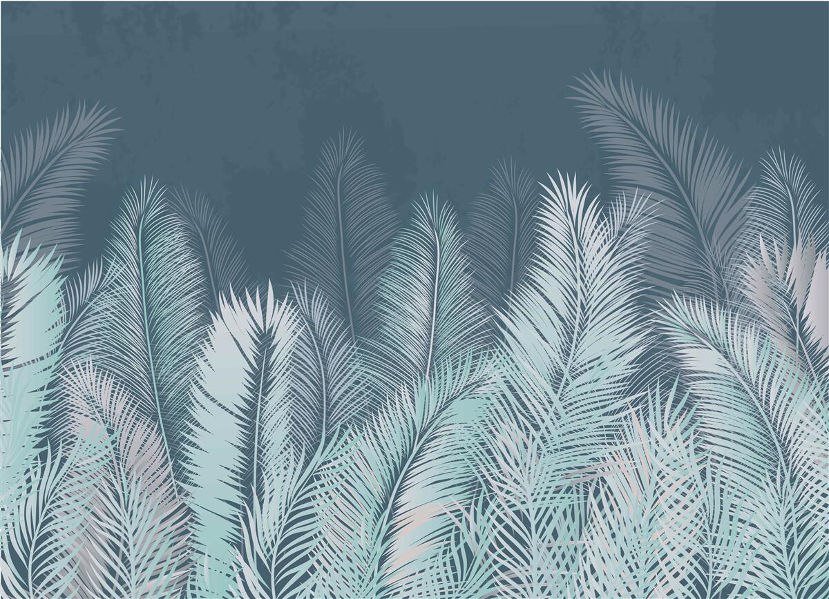 Fotobehang uitgestrekte palmbladeren