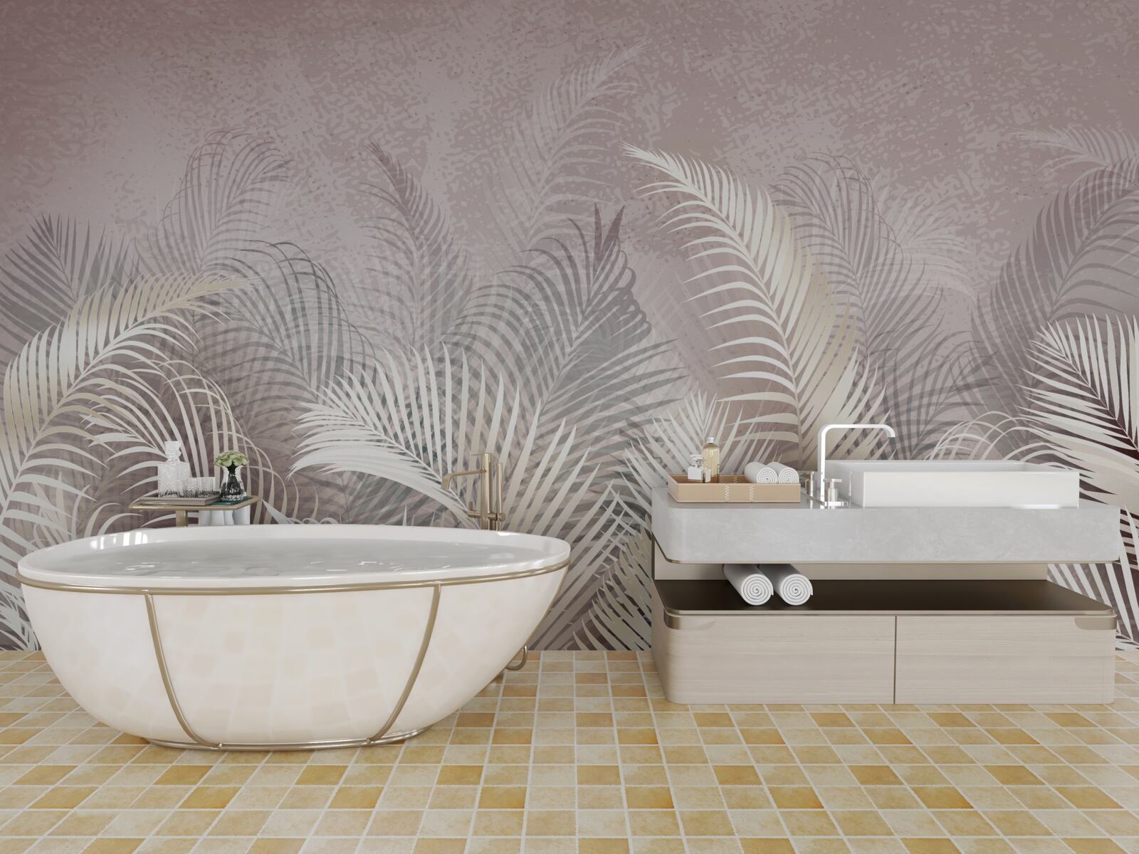 Fotobehang palmbladeren