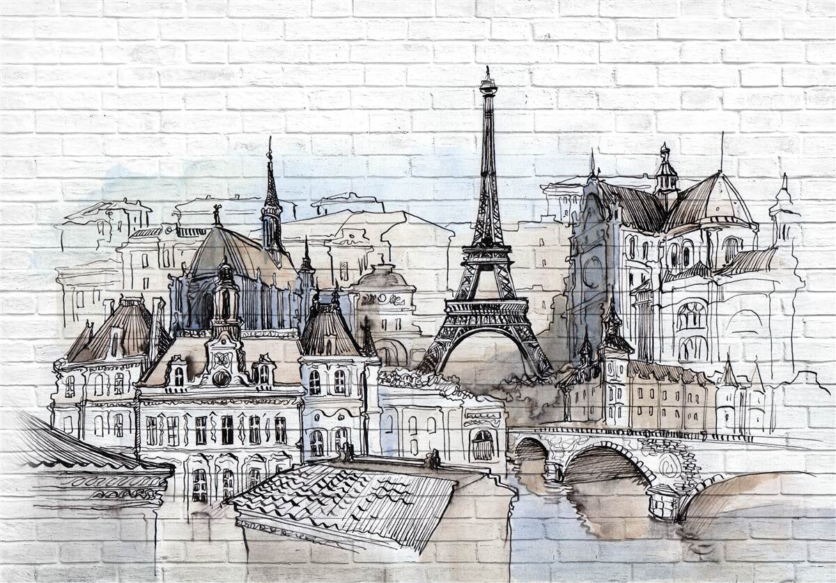 Fotobehang stad van bakstenen