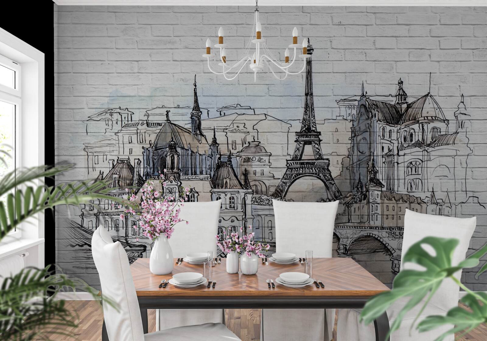 Fotobehang stad van bakstenen